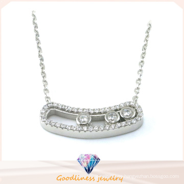 Diseño especial y la más nueva piedra blanca bastante conjunto collar de plata de joyería de moda (n6597)